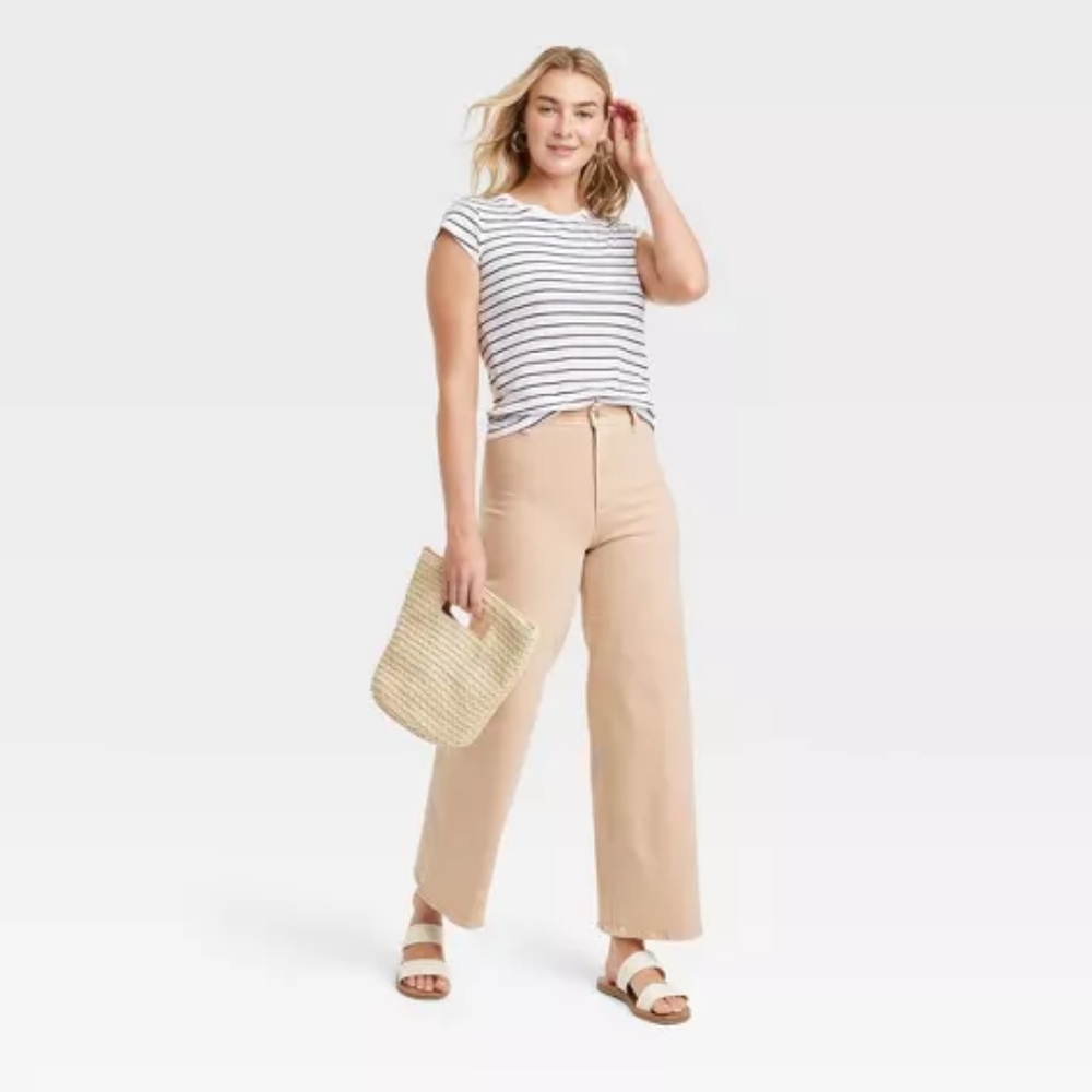 Women's High-Rise Sailor Wide Leg Ankle Jeans - Universal Thread™ - Picture 1 of 3